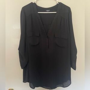 Torrid Black V-Neck Blouse